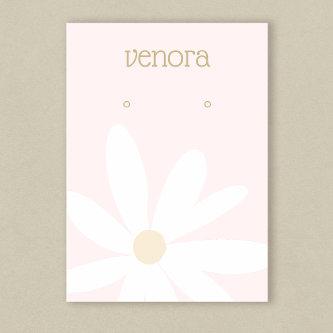 Cute Pink Simple Daisy Floral Earring Display Card