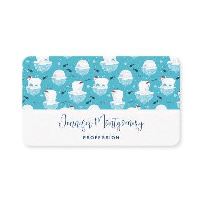 Cute Polar bears in Santa Hats Christmas Pattern