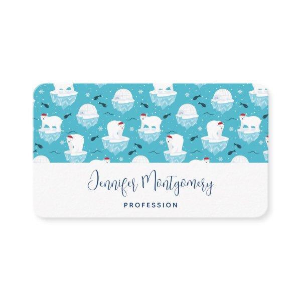 Cute Polar bears in Santa Hats Christmas Pattern