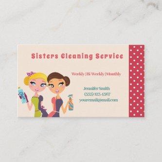 Cute Polka Dot Maid House Cleaning Service