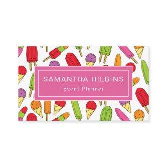 Cute Popsicle Pattern Pink Event Planner
