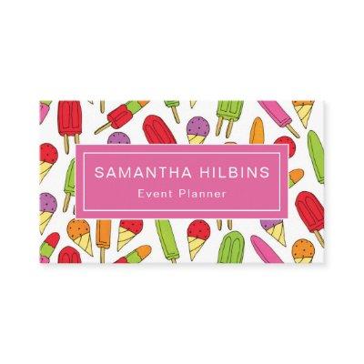 Cute Popsicle Pattern Pink Event Planner
