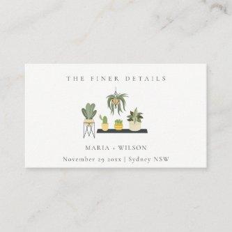 Cute Potted Leafy Succulent Plants Wedding Website