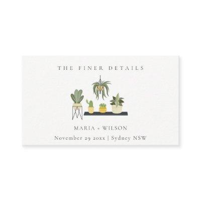 Cute Potted Leafy Succulent Plants Wedding Website