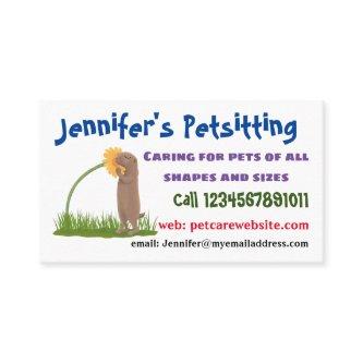 Cute prairie dog sniffing flower cartoon