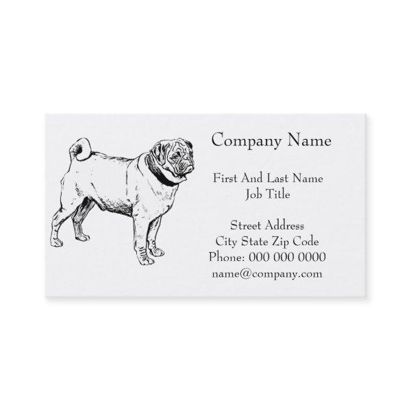 Cute Pug Elegant Dog Drawing