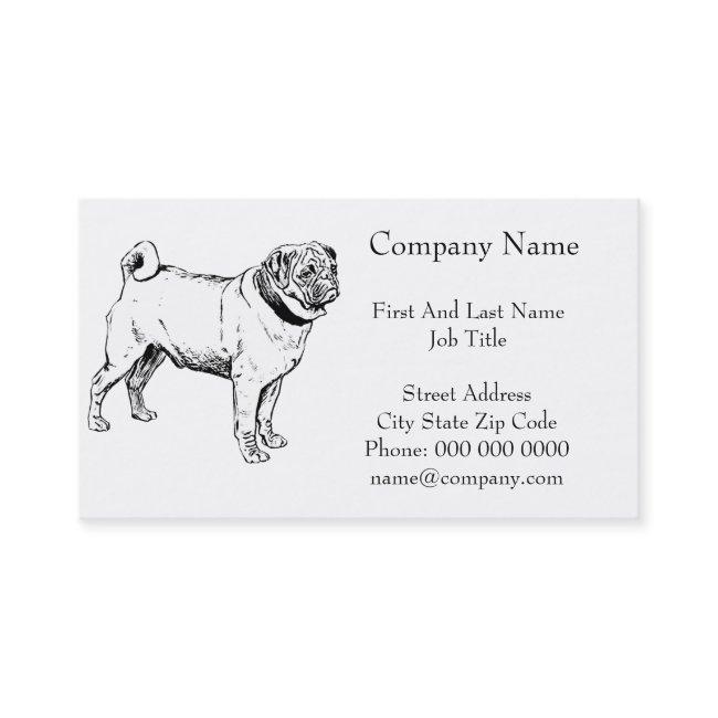 Cute Pug Elegant Dog Drawing