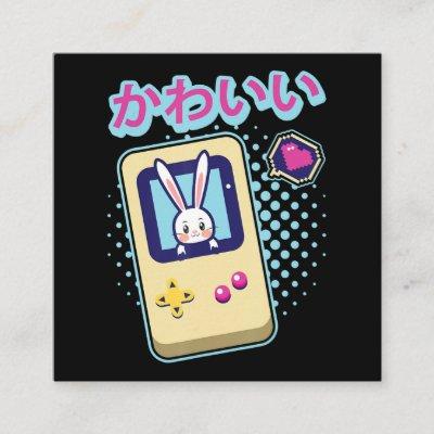 Cute Rabbit Pastel Kawaii Gamer Japanese Anime Square