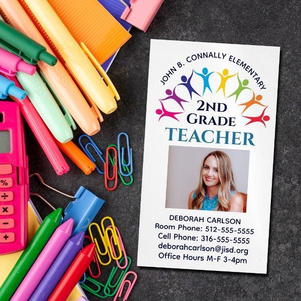 Cute Rainbow Elementary School Teacher Educator  Magnet