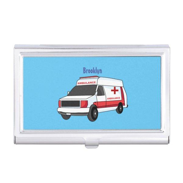 Cute red ambulance van cartoon  case