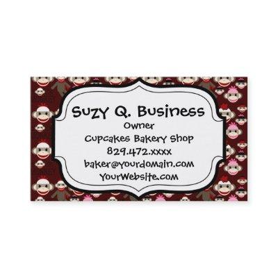 Cute Red and Pink Sock Monkeys Collage Pattern