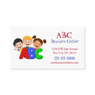 Cute Red Blue Green Childcare Daycare Babysitter