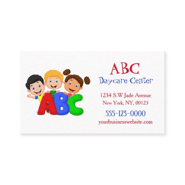 Cute Red Blue Green Childcare Daycare Babysitter