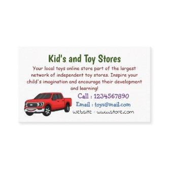 Cute red pickup truck cartoon illustration