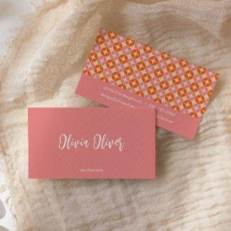 Cute Retro Pink Orange Script Calligraphy Bright