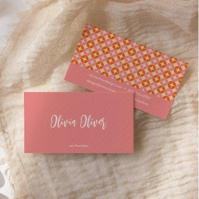 Cute Retro Pink Orange Script Calligraphy Bright