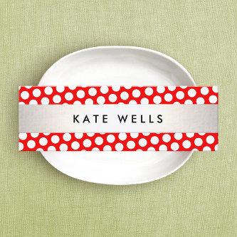 Cute Retro Red and White Polka Dot Pattern Mini