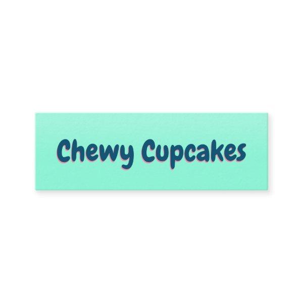 Cute retro typography mint sweet bakery cupcakes mini