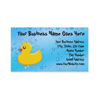 Cute Rubber Ducky/Blue Bubbles