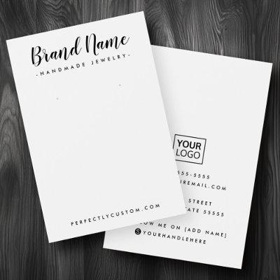 Cute script custom color logo earring display card