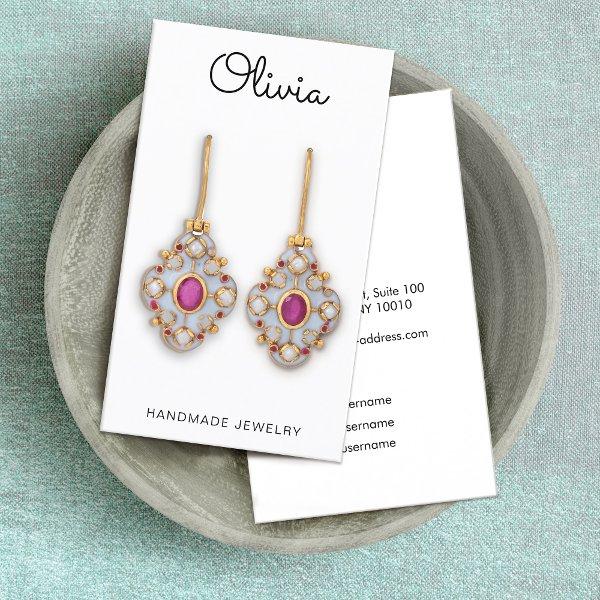 Cute Script Font  Earring Display