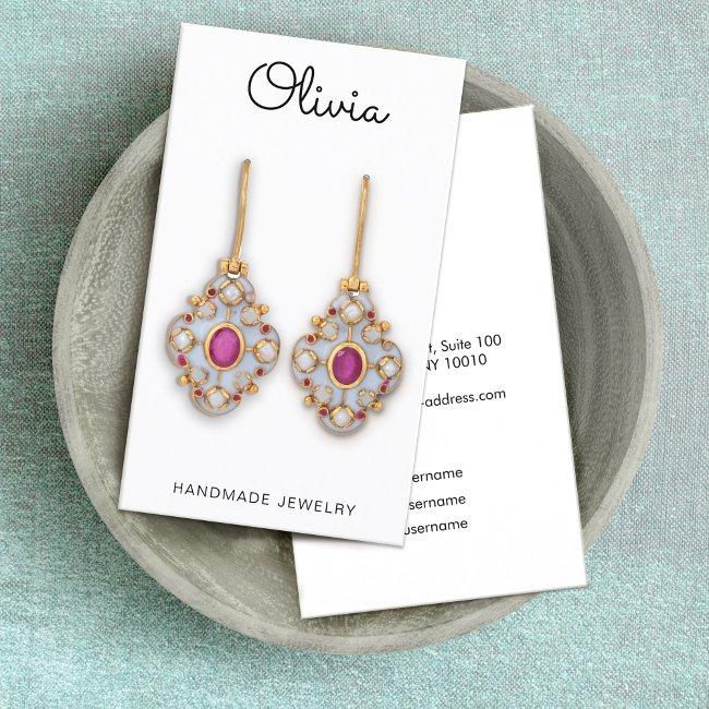 Cute Script Font Earring Display