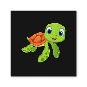 Cute Sea Baby Turtle Gift Square