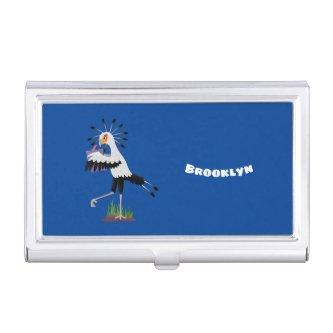 Cute secretary bird writing notes cartoon  case