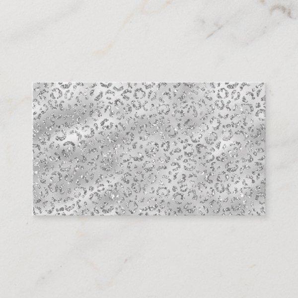 Cute Silver Cheetah Leopard Skin Print Pattern