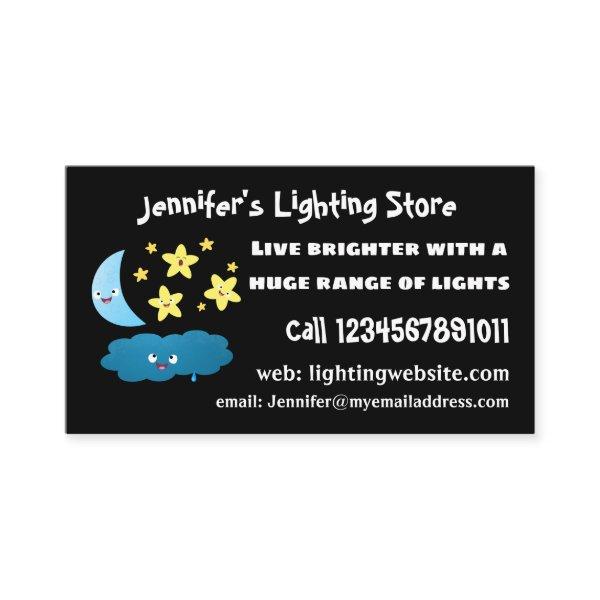 Cute singing stars, moon and cloud cartoon
