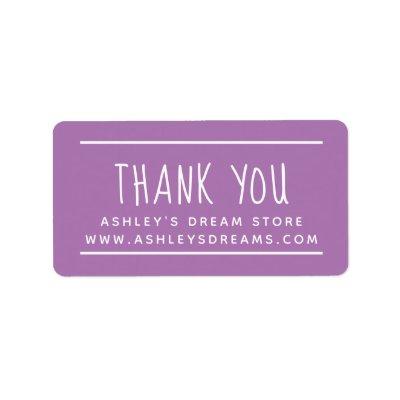 Cute Small Business Lavender Purple Thank You Label