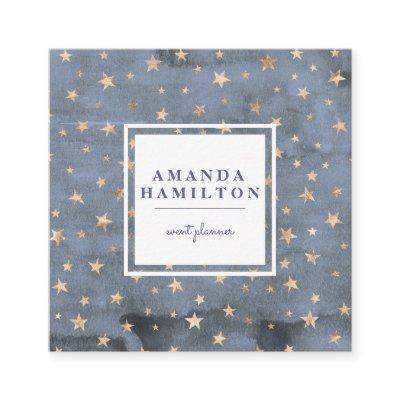 Cute small twinkle gold star periwinkle square