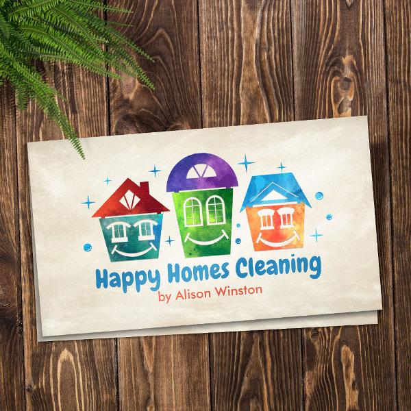 Cute Smiling Houses Cleaning Services