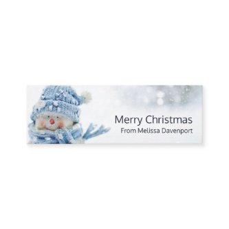 Cute Snowman in Winter Photo Christmas Greeting Mini
