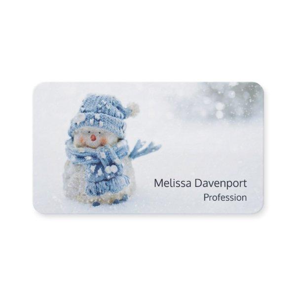 Cute Snowman in Winter Photograph Christmas