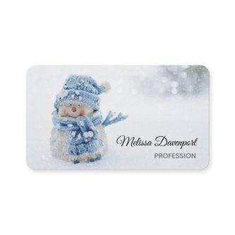 Cute Snowman in Winter Photograph Christmas