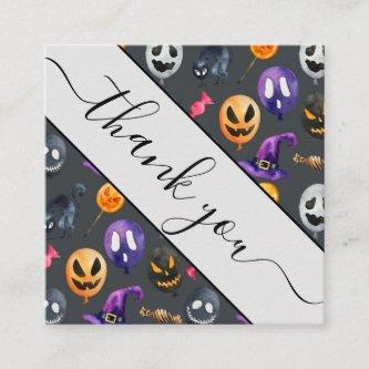 Cute Spooky Watercolor Halloween Monster Thank You Square