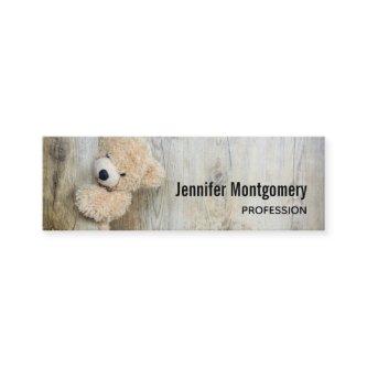 Cute Stuffed Bear Rustic Wooden Backdrop Mini