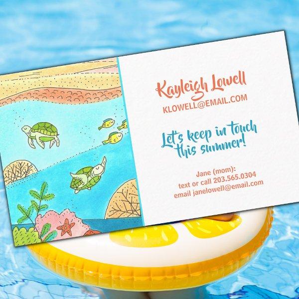 Cute Summer Kids Calling Card