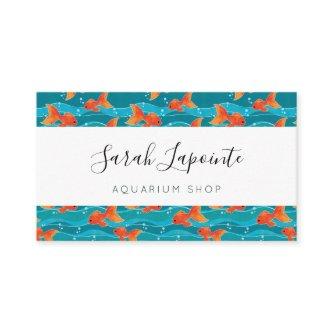 Cute Swimming Goldfish & Water Pattern