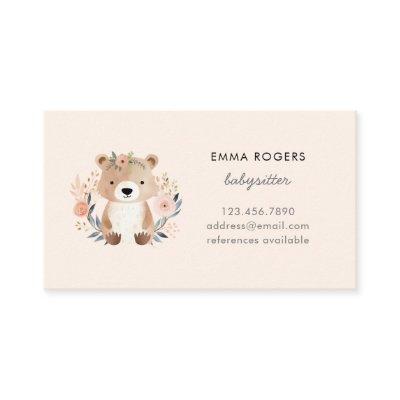 Cute Teddy Bear Boho Babysitter Nanny