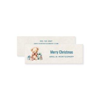 Cute Teddy Bear with Gifts Merry Christmas Mini