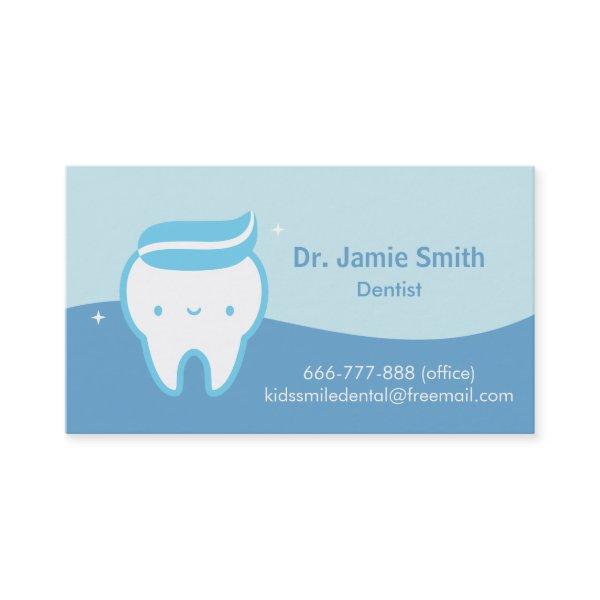 Cute Tooth Toothpaste Blue Dentist