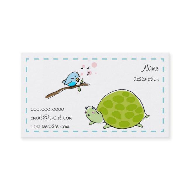cute turtle and singing bird