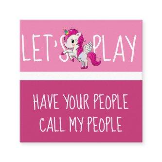 Cute Unicorn Childs Playdate Square