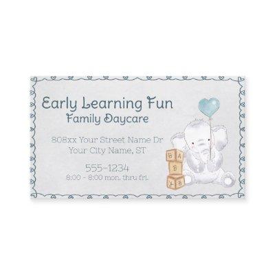 Cute Watercolor Baby Elephant Daycare