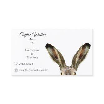 Cute Watercolor Bunny Rabbit Mommy Card