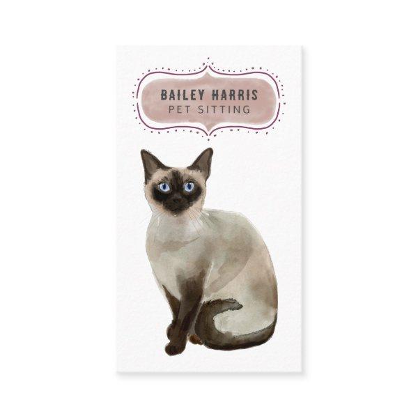 Cute Watercolor Cat Pet Sitter