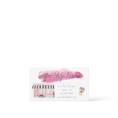 Cute Watercolor Coffee Shop Buisness Loyalty Card