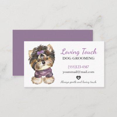 Cute Watercolor Dog Grooming Service